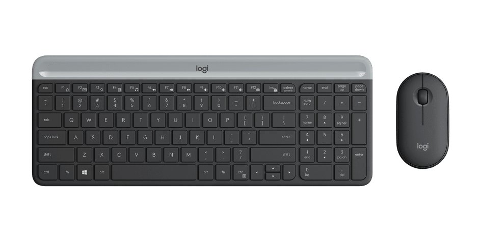Kit Teclado y Mouse Logitech MK470 Inalambrico Ultra Delgado Negro