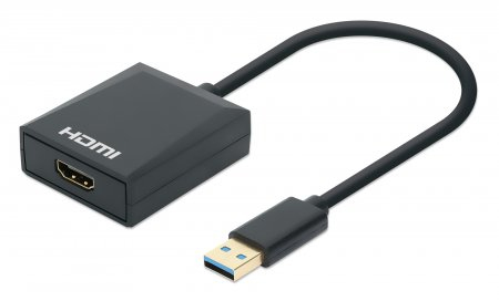 Adaptador Manhattan USB 3.2 Tipo-A a HDMI 1080p Negro