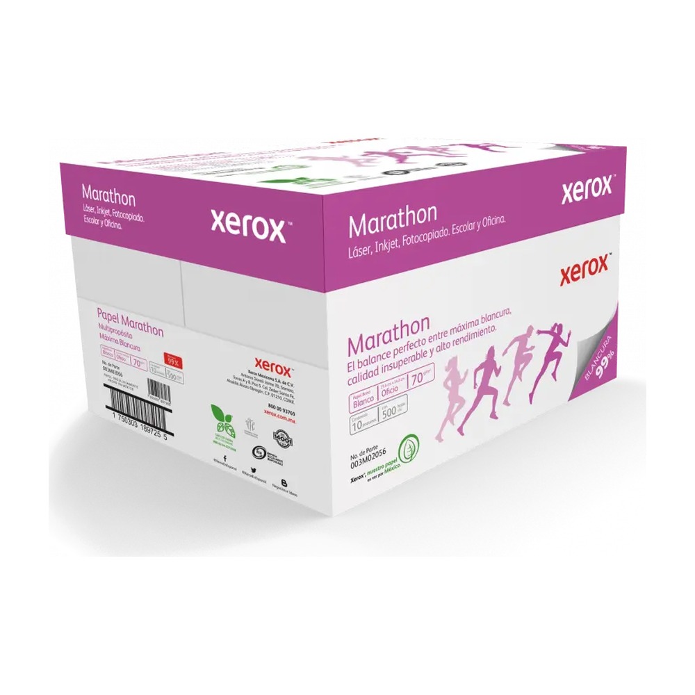 Papel Bond Xerox Marathon T/ Oficio 99% Blancura 70 grs C/ 5,000 hjs