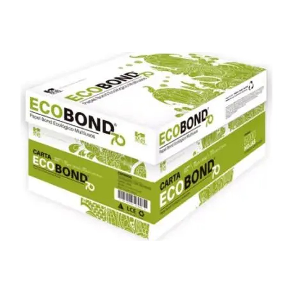 Papel Bond Ecobond T/ Carta 95% Blancura 70 grs C/ 5,000 hjs