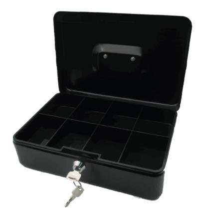 Caja Dinero Metalica Grande 25 cm Negro Nextep