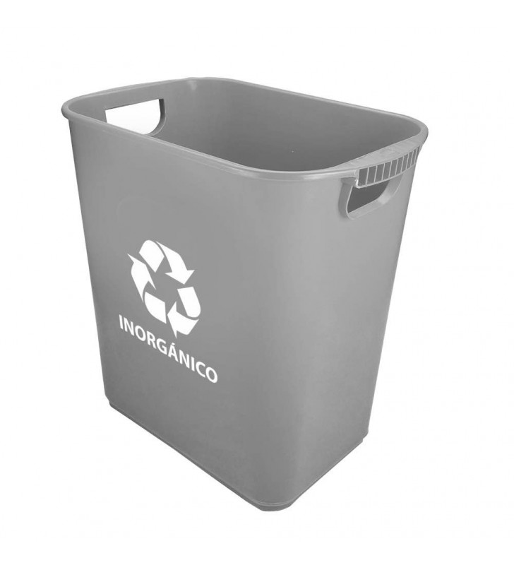 Cesto Basura Rectangular 26 Lts C/ Asas C/ Impresion Sablon