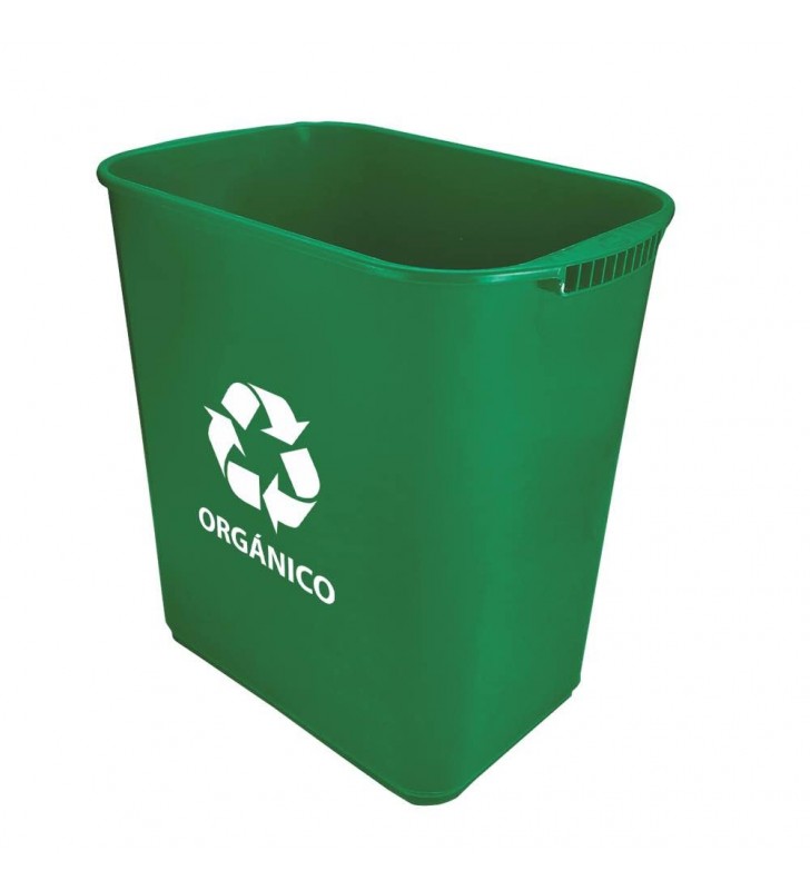Cesto Basura Rectangular 26 Lts S/ Asas C/ Impresion Sablon