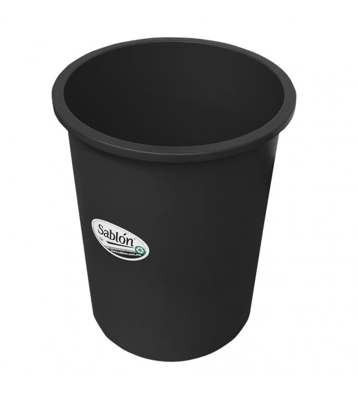 Cesto Basura Redondo 45 Lts Sablon Negro