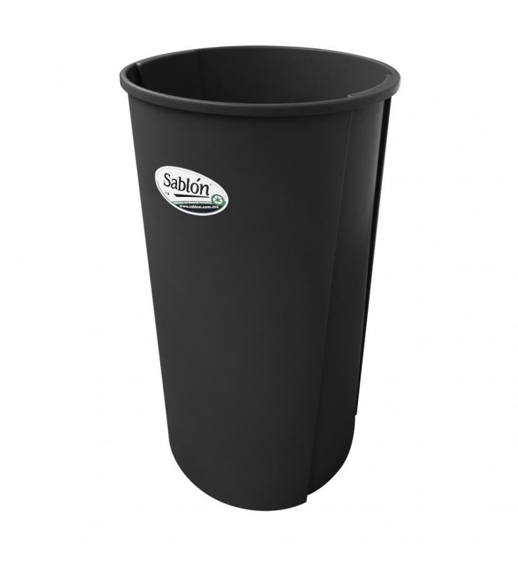 Cesto Basura Redondo 80 Lts Sablon Negro