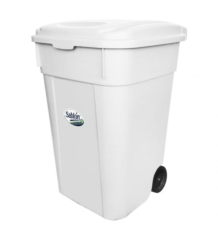 Cesto Basura C/ Tapa y Ruedas 145 Lts Sablon
