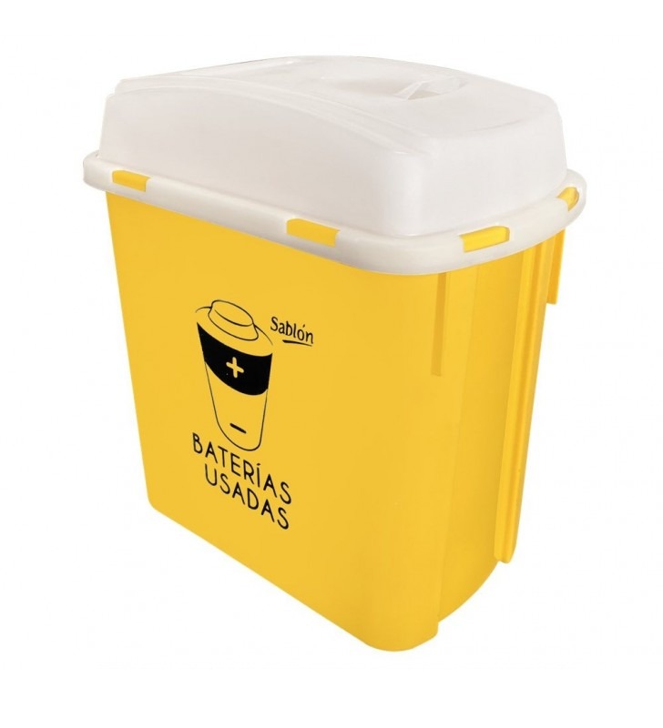 Cesto 4 Lts Baterias Usadas Amarillo Sablon