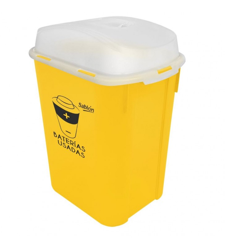 Cesto 20 Lts Baterias Usadas Amarillo Sablon