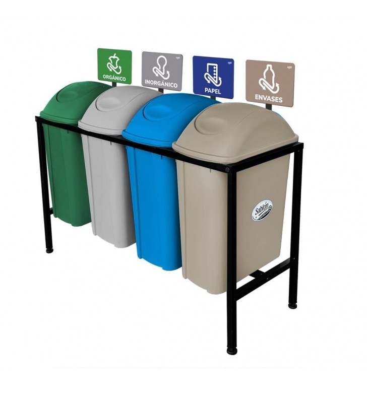 Centro Separacion Cesto Basura 4X42 Balancin Lateral Gris-Verde-Azul-Capuchino Sablon