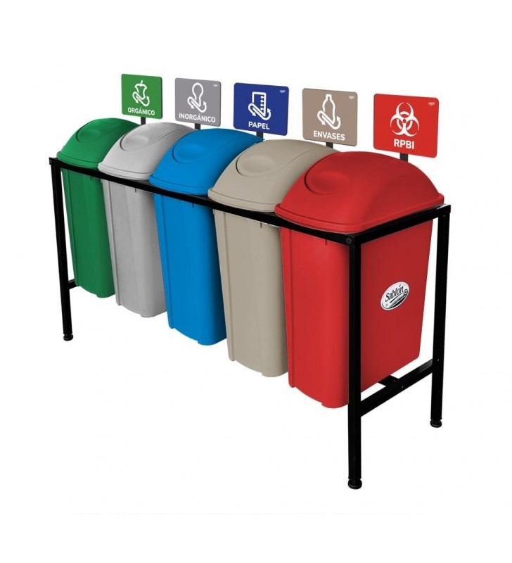 Centro Separacion Cesto Basura 5X42 Balancin Lateral Gris-Verde-Azul-Capuchino-Rojo Sablon