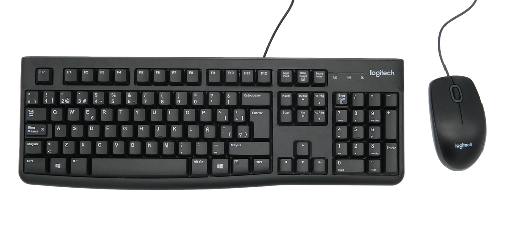 Kit Teclado y Mouse Alambrico Usb Negro MK120 Logitech