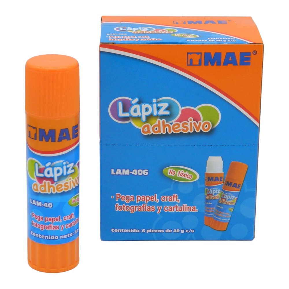 Lapiz Adhesivo 40 grs C/ 6 pzs Mae