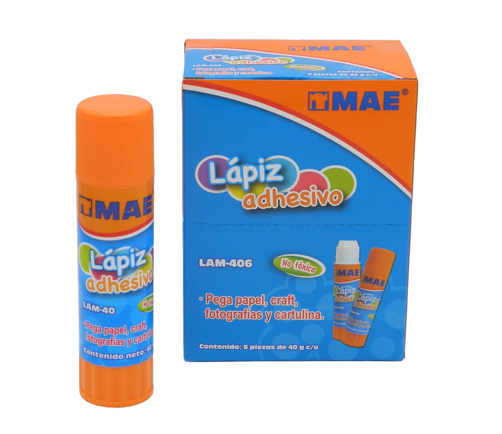 Lapiz Adhesivo 40 grs C/ 6 pzs Mae