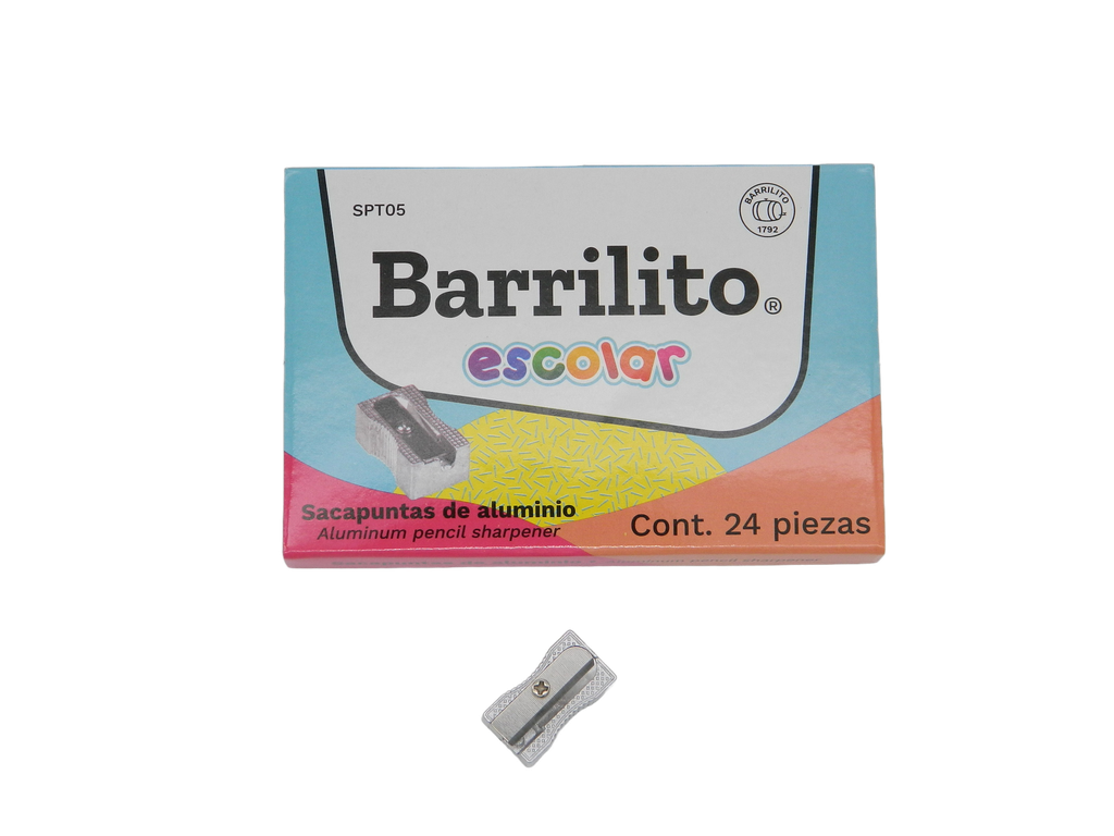 Sacapuntas Metalico Rectangular C/ 24 pzs Barrilito