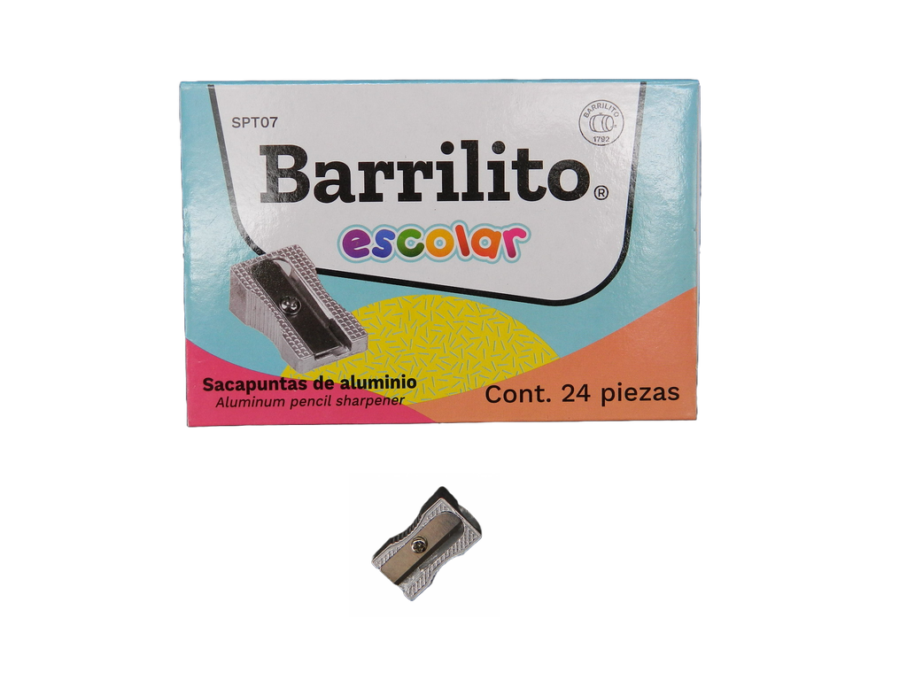 Sacapuntas Metalico Triangular C/ 24 pzs Barrilito