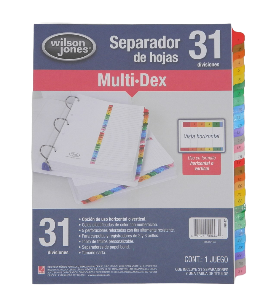 Separador Multidex 1-31 Acco