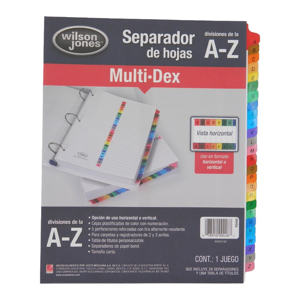 Separador Multidex A-Z Acco