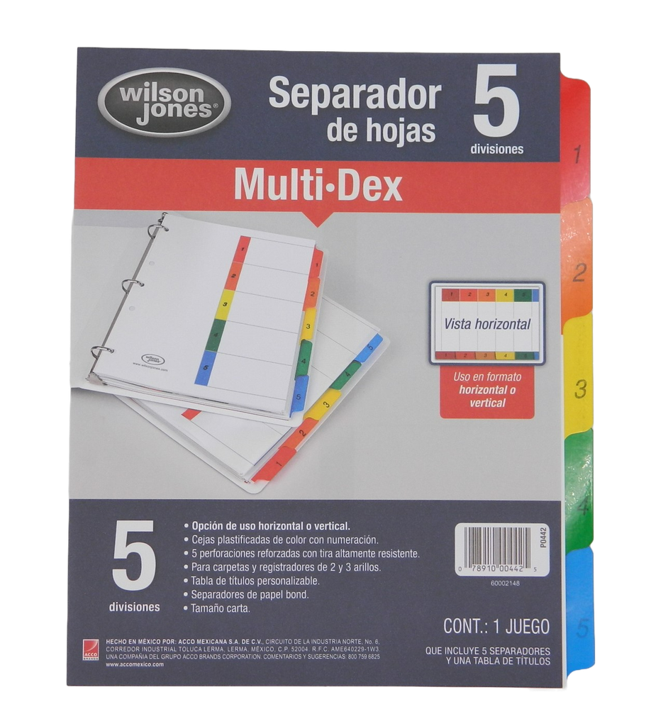 Separador Multidex C/ 5 Acco