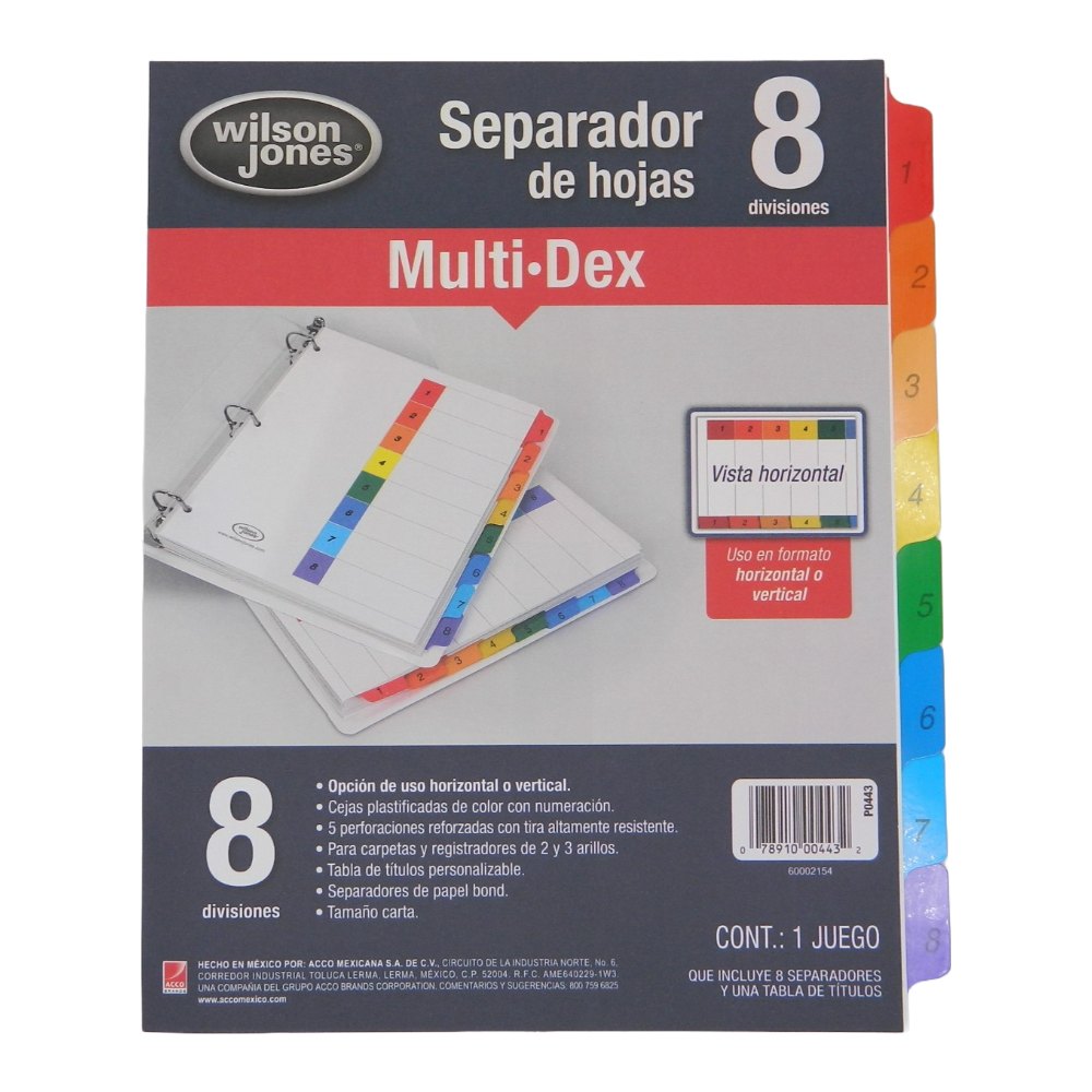 Separador Multidex C/ 8 Acco