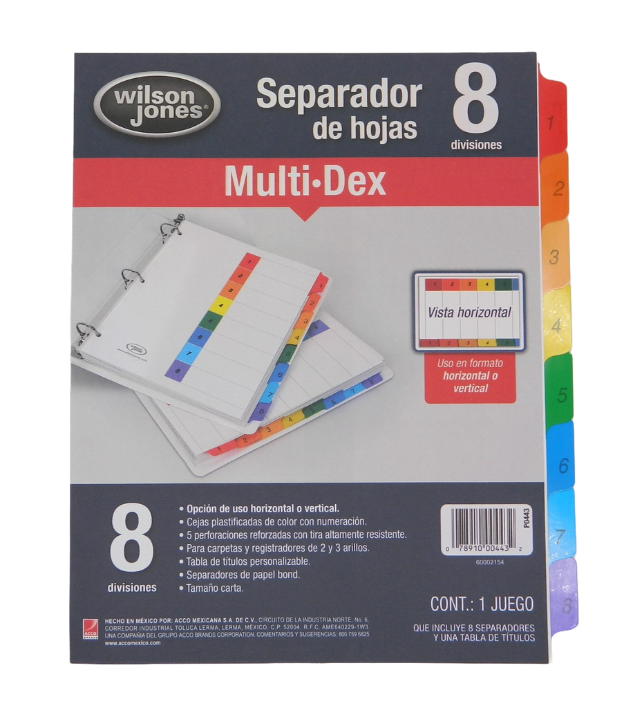 Separador Multidex C/ 8 Acco