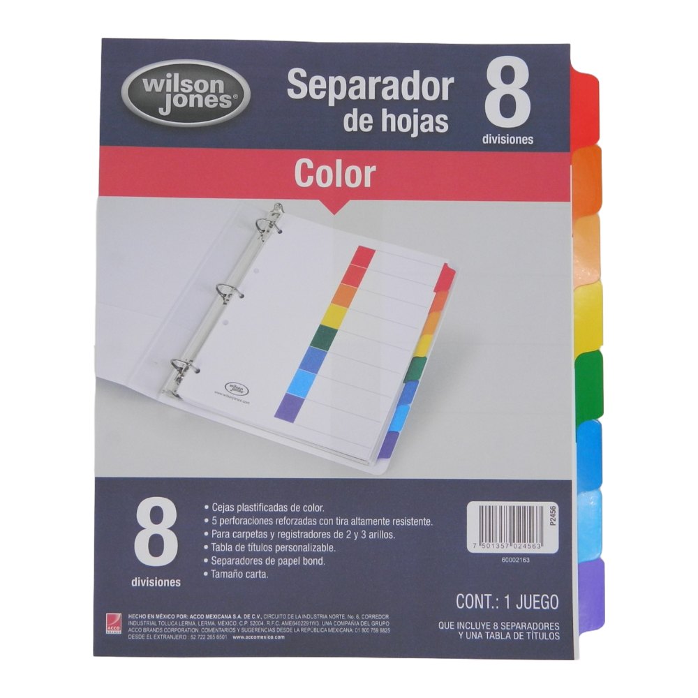 Separador Multidex C/ 8 S/ Numero Acco