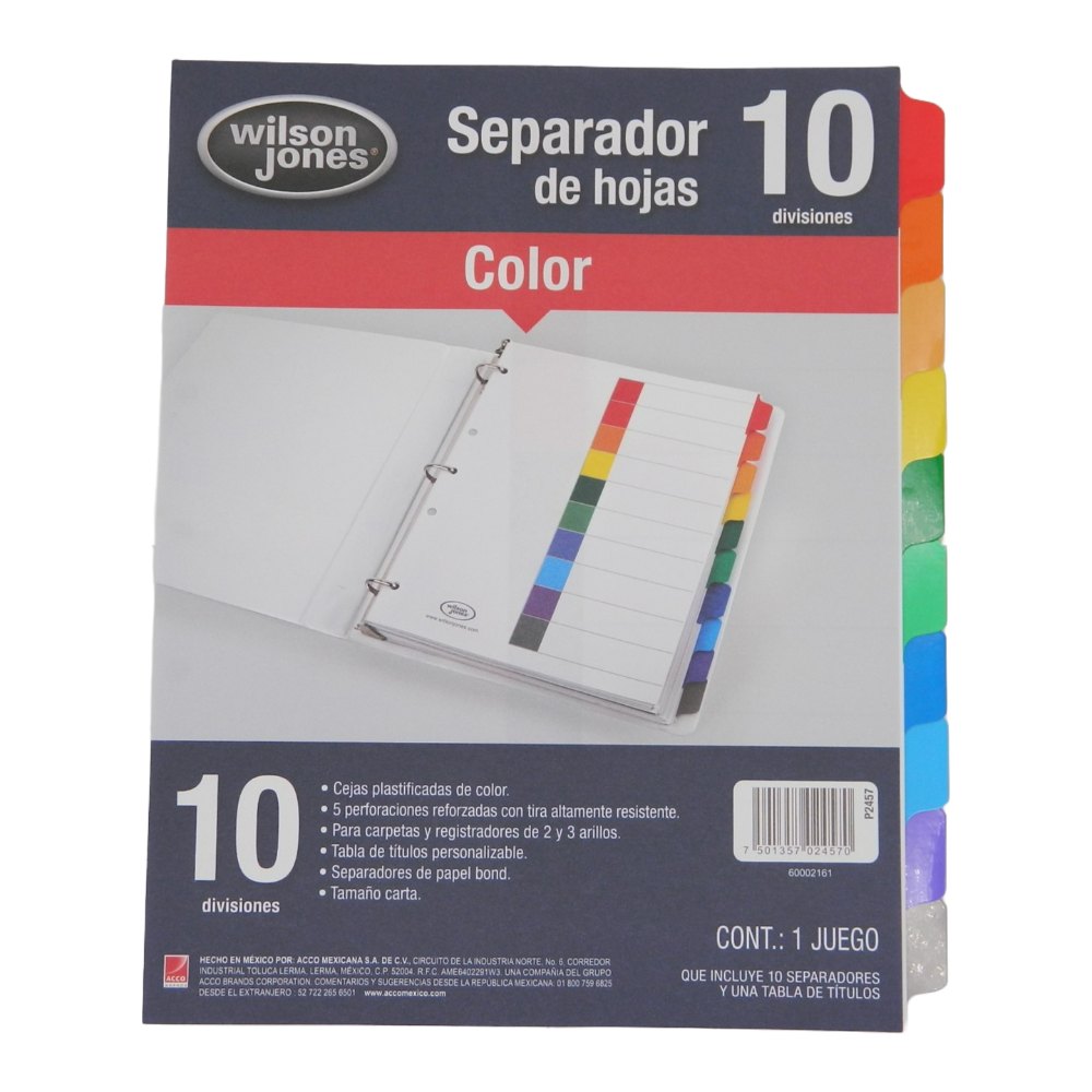 Separador Multidex C/ 10 S/ Numero Acco
