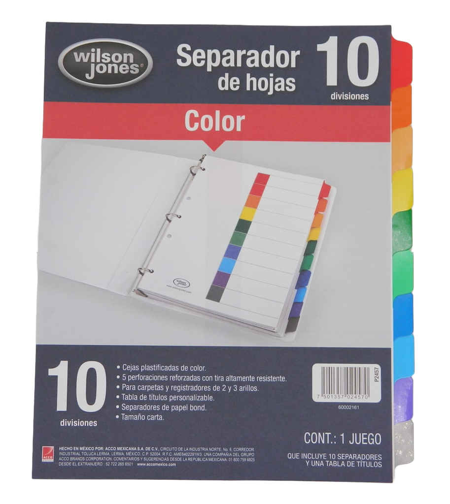 Separador Multidex C/ 10 S/ Numero Acco