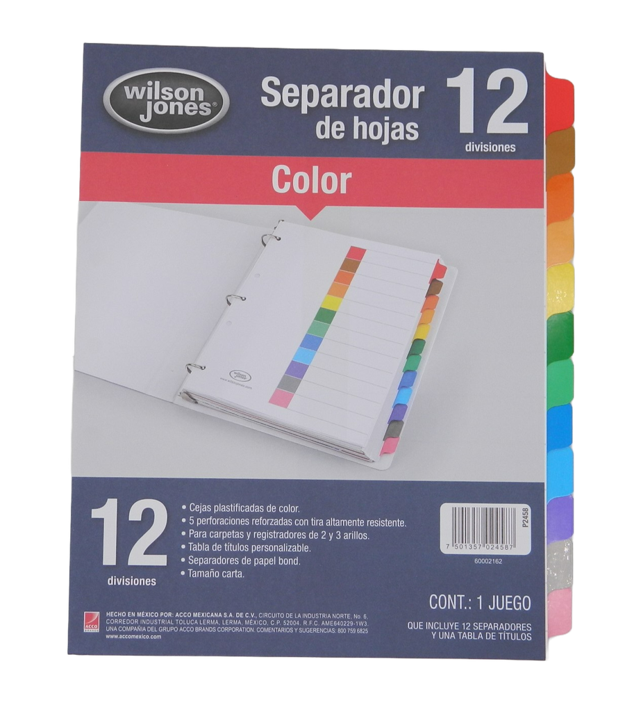 Separador Multidex C/ 12 S/ Numero Acco