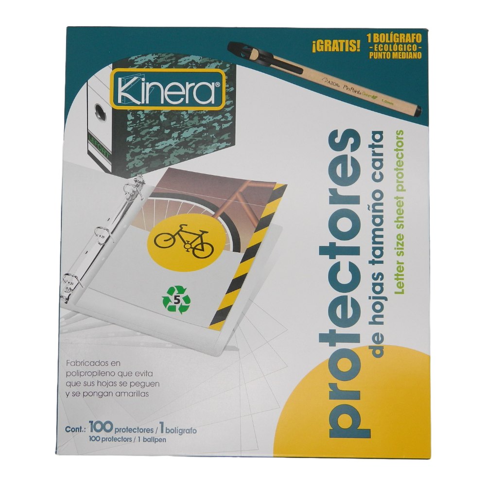Protector de Hojas Kinera T/ Carta C/ 100 pzs Azor