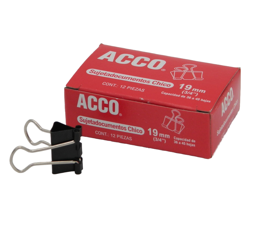 Binder Clip Chico 19 mm 3/4" C/ 12 pzs Acco