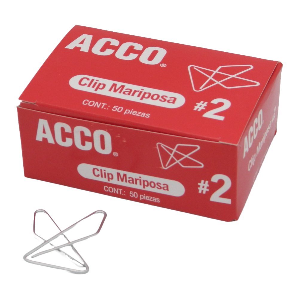 Clip Mariposa #2 C/ 50 pzs Acco