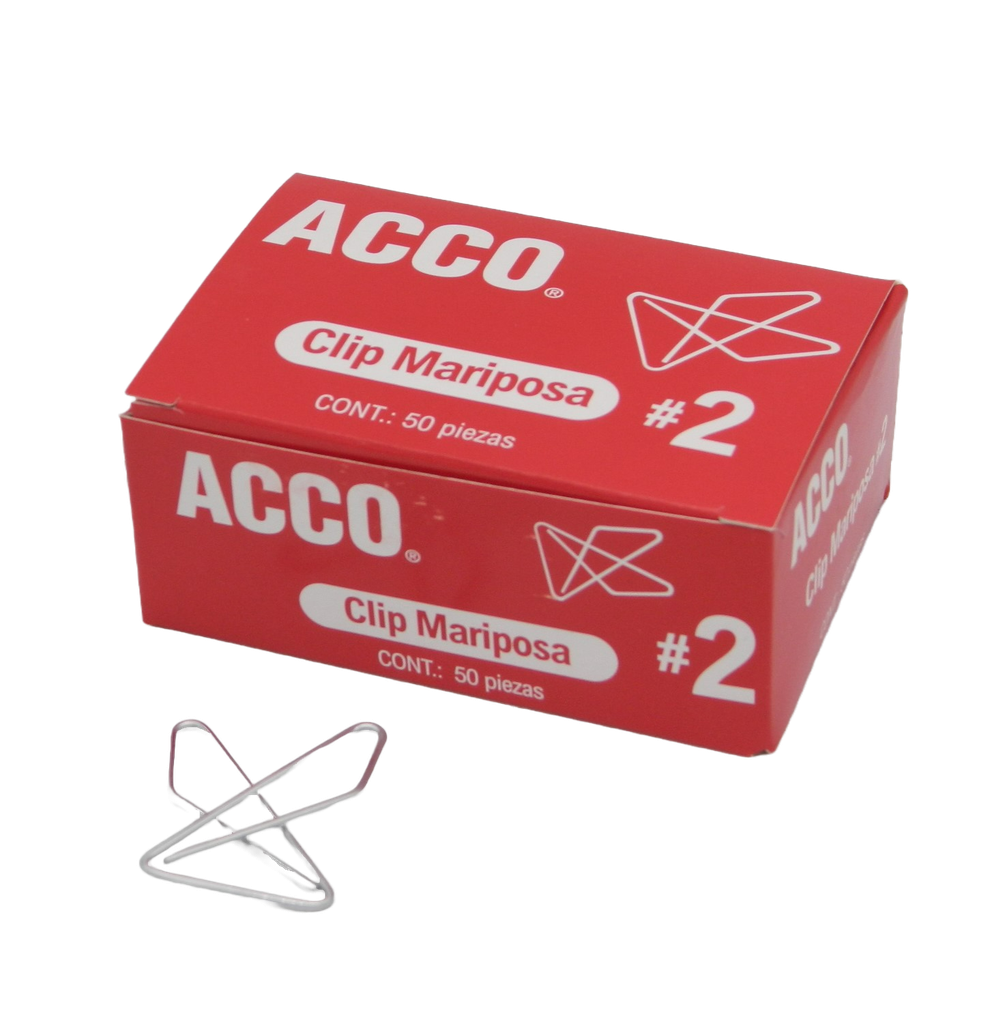 Clip Mariposa #2 C/ 50 pzs Acco