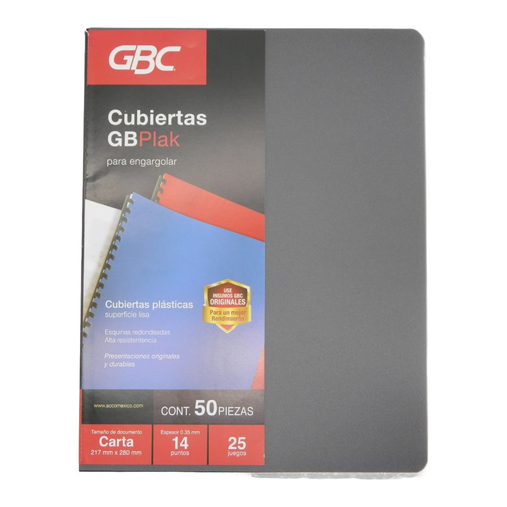 Cubierta T/ Carta Gbplak Liso Humo C/ 50 pzs Gbc