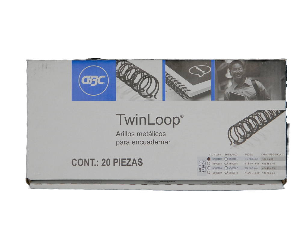 Arillo Metalico 1/4" Negro C/ 20 pzs Gbc