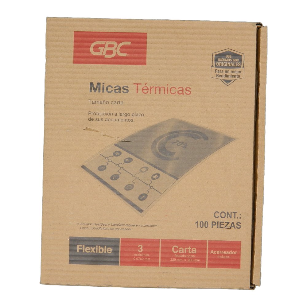 Mica Termica T/ Carta 3 Mil C/ 100 pzs Gbc