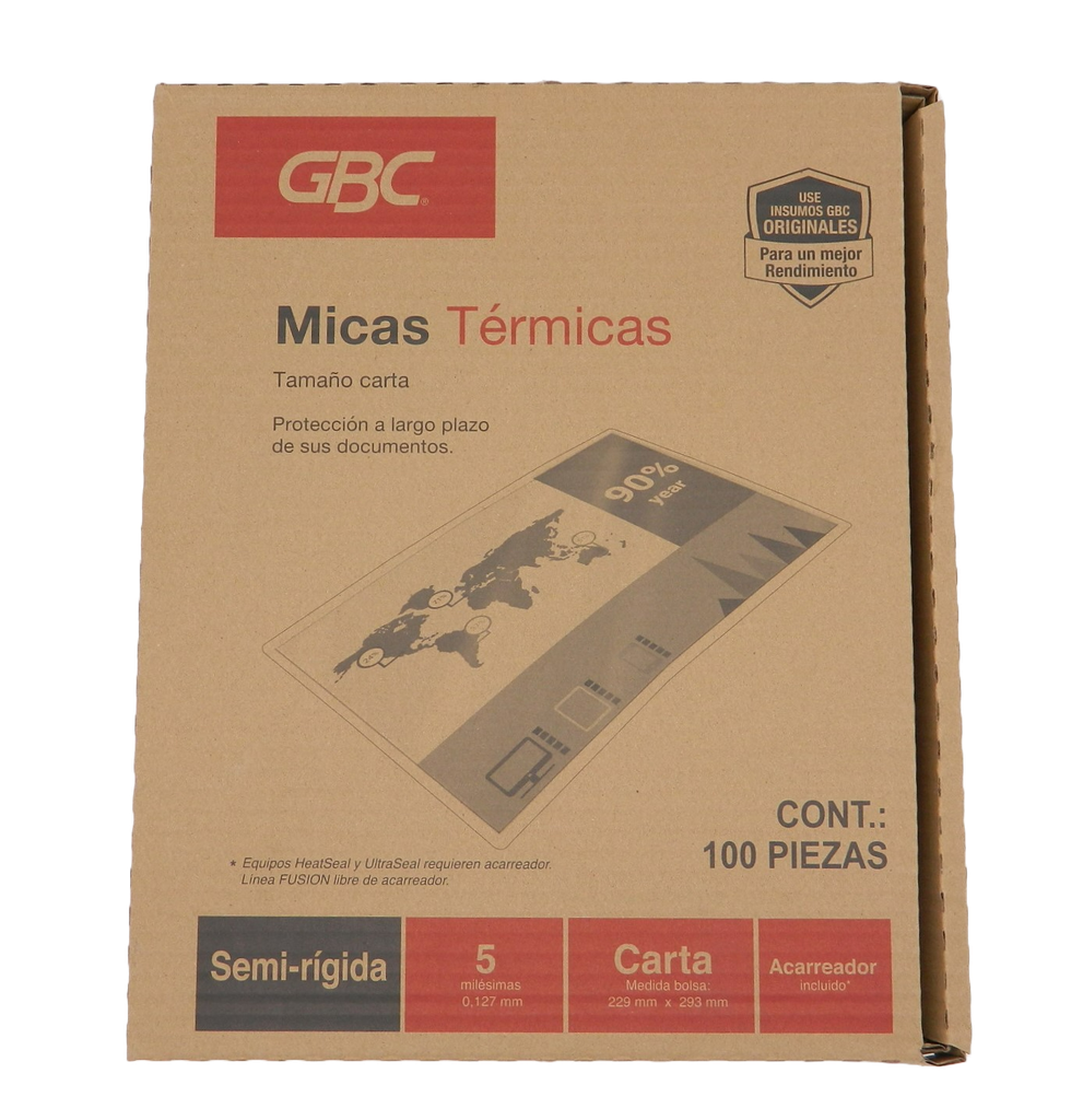 Mica Termica T/ Carta 5 Mil C/ 100 pzs Gbc