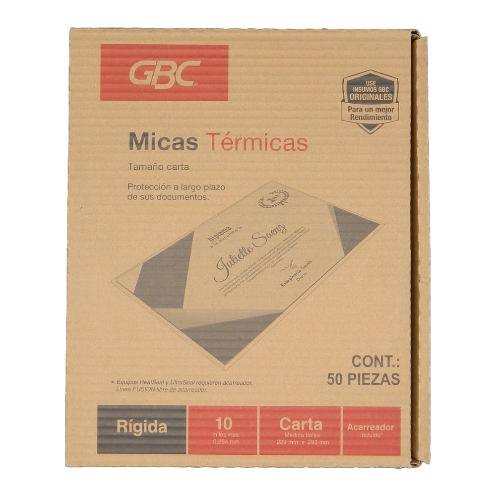 Mica Termica T/ Carta 10 Mil C/ 50 pzs Gbc