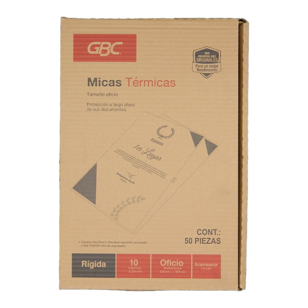 Mica Termica T/ Oficio 10 Mil C/ 50 pzs Gbc