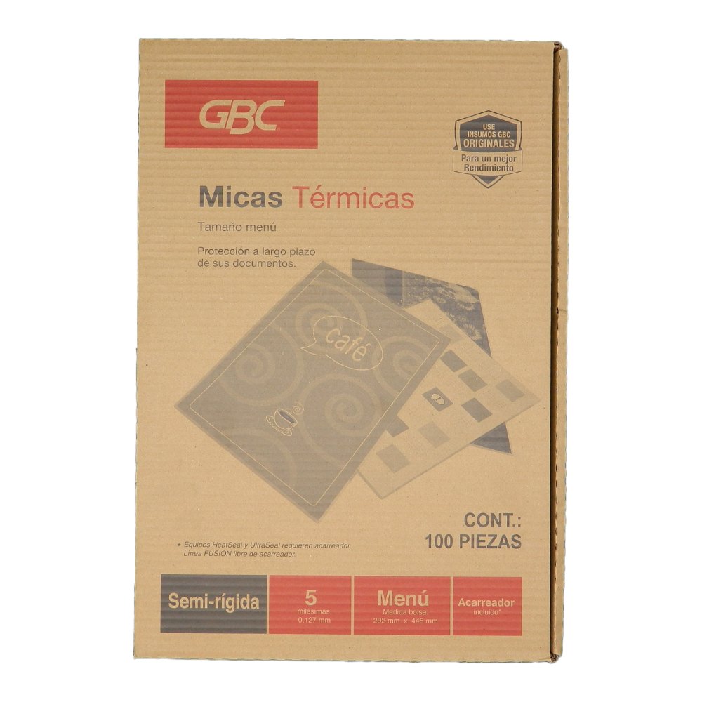 Mica Termica Doble Carta 5 Mil C/ 100 pzs Gbc