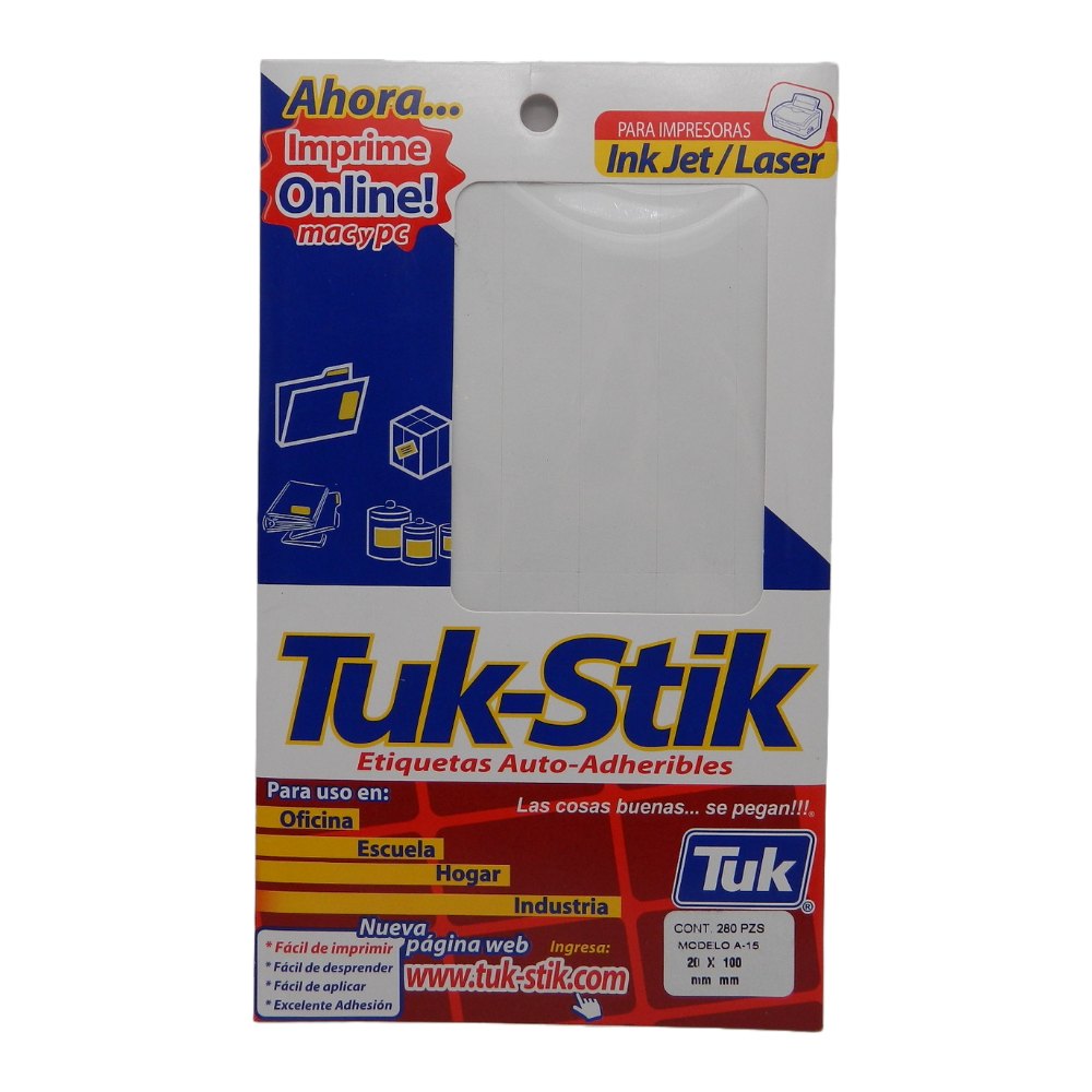 Etiqueta Adhesiva File 20 x 100 C/ 20 hjs Tuk