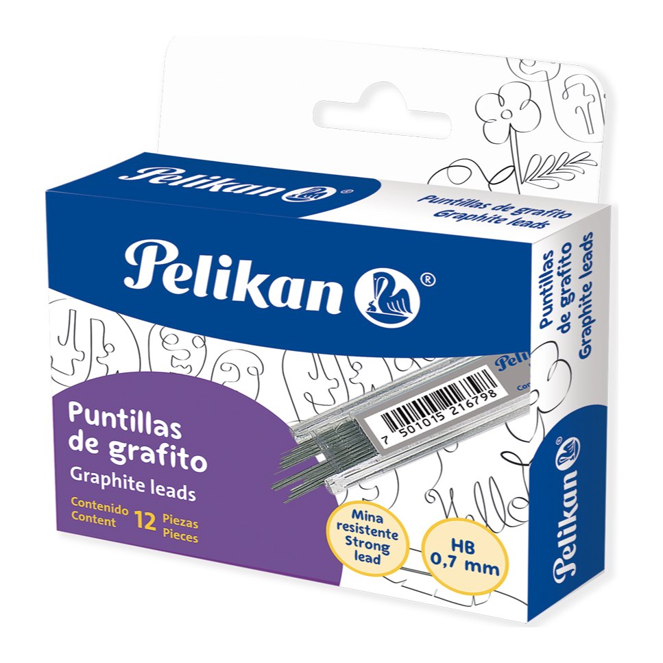 Puntillas 0.7 mm C/ 12 puntillas C/ 12 pzs Pelikan