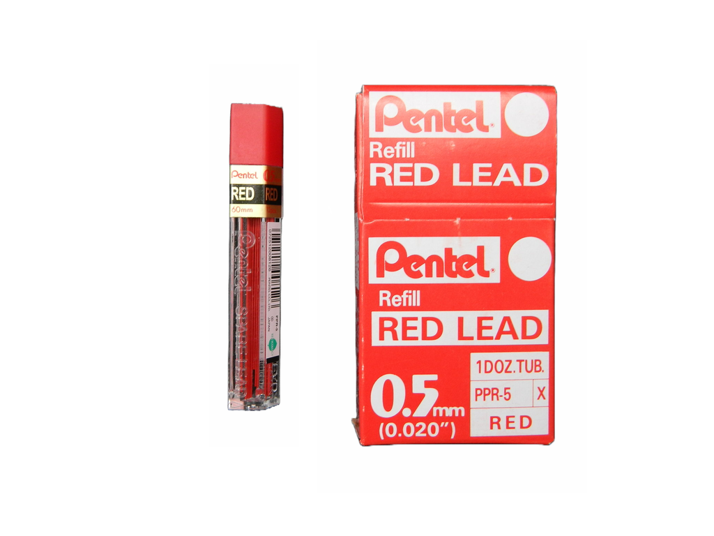 Puntillas Hi-Polymer Rojo 0.5 mm C/ 12 puntillas C/ 12 pzs Pentel