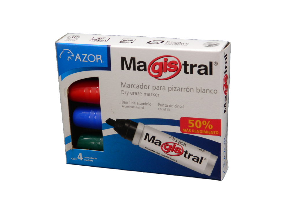 Marcador Magistral Metalico C/ 4 pzs Azor