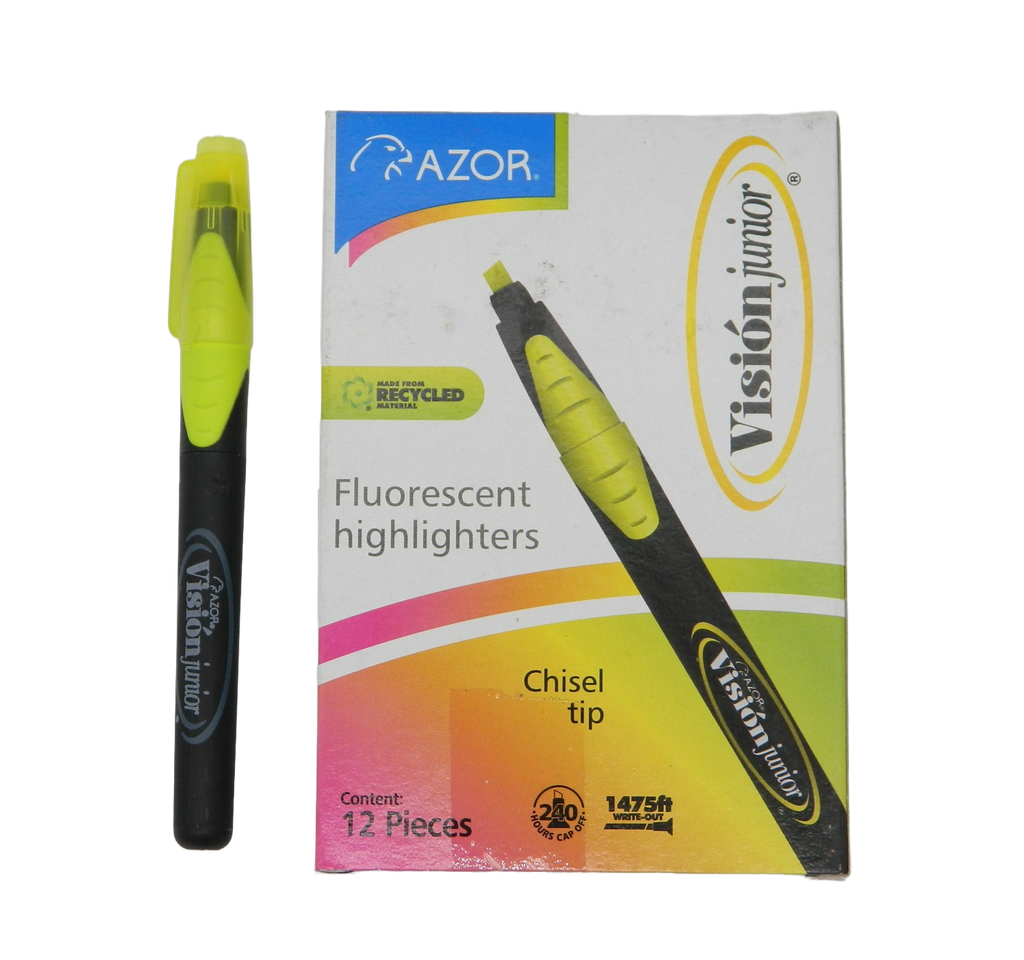 Marcatexto Vision Jr Amarillo C/ 12 pzs Azor