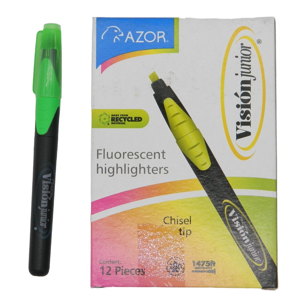 Marcatexto Vision Jr Verde C/ 12 pzs Azor
