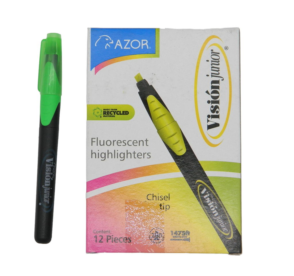 Marcatexto Vision Jr Verde C/ 12 pzs Azor