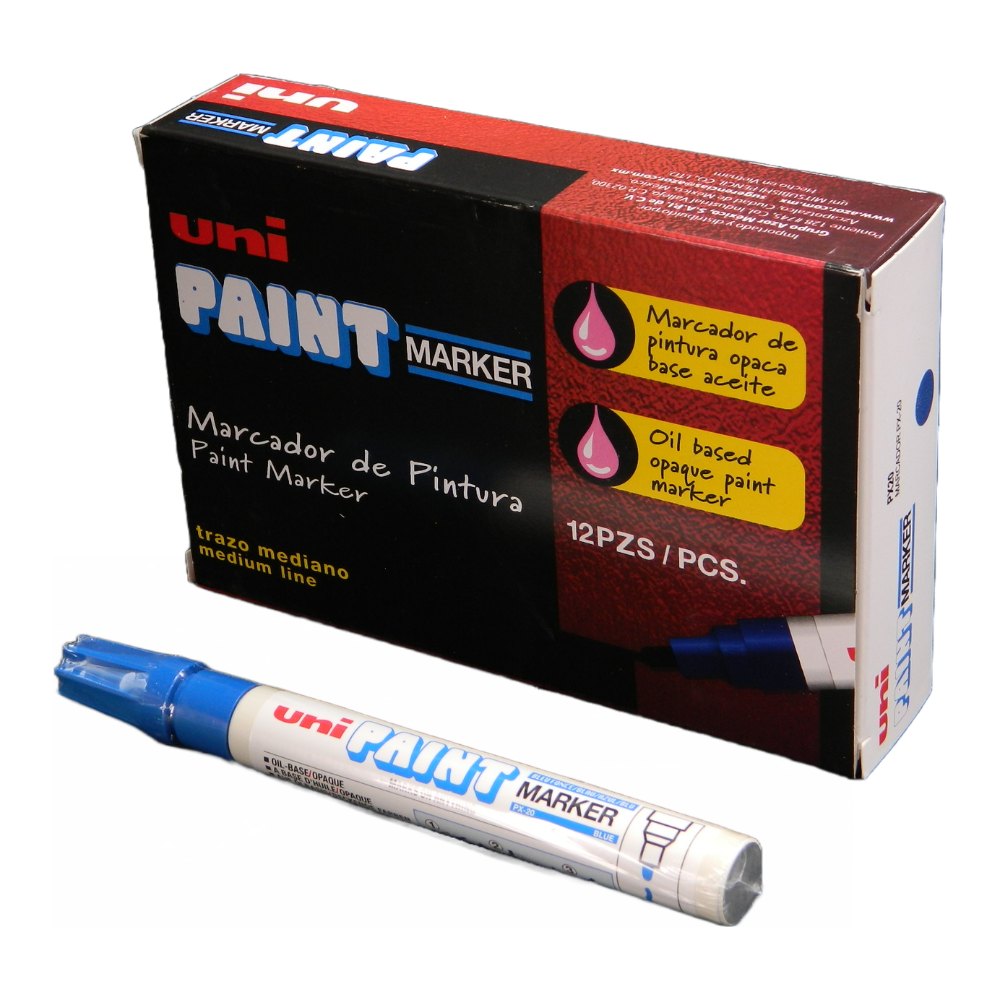 Marcador Permanente Uni Paint PX-20 Azul C/ 12 pzs Azor