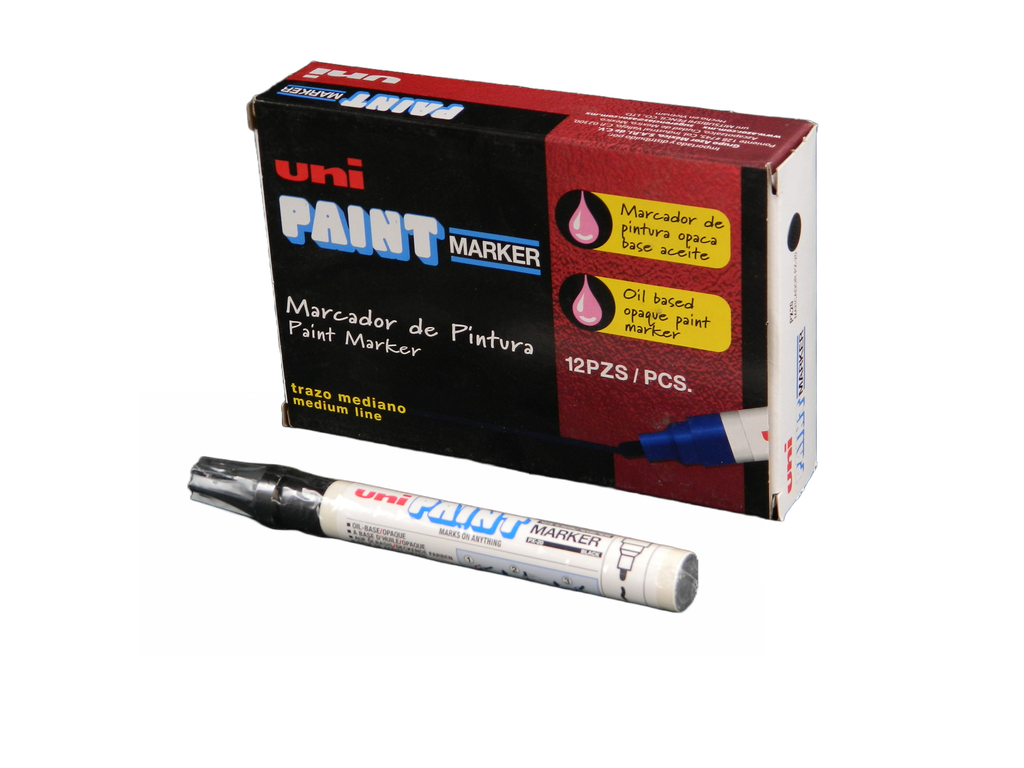 Marcador Permanente Uni Paint PX-20 Negro C/ 12 pzs Azor