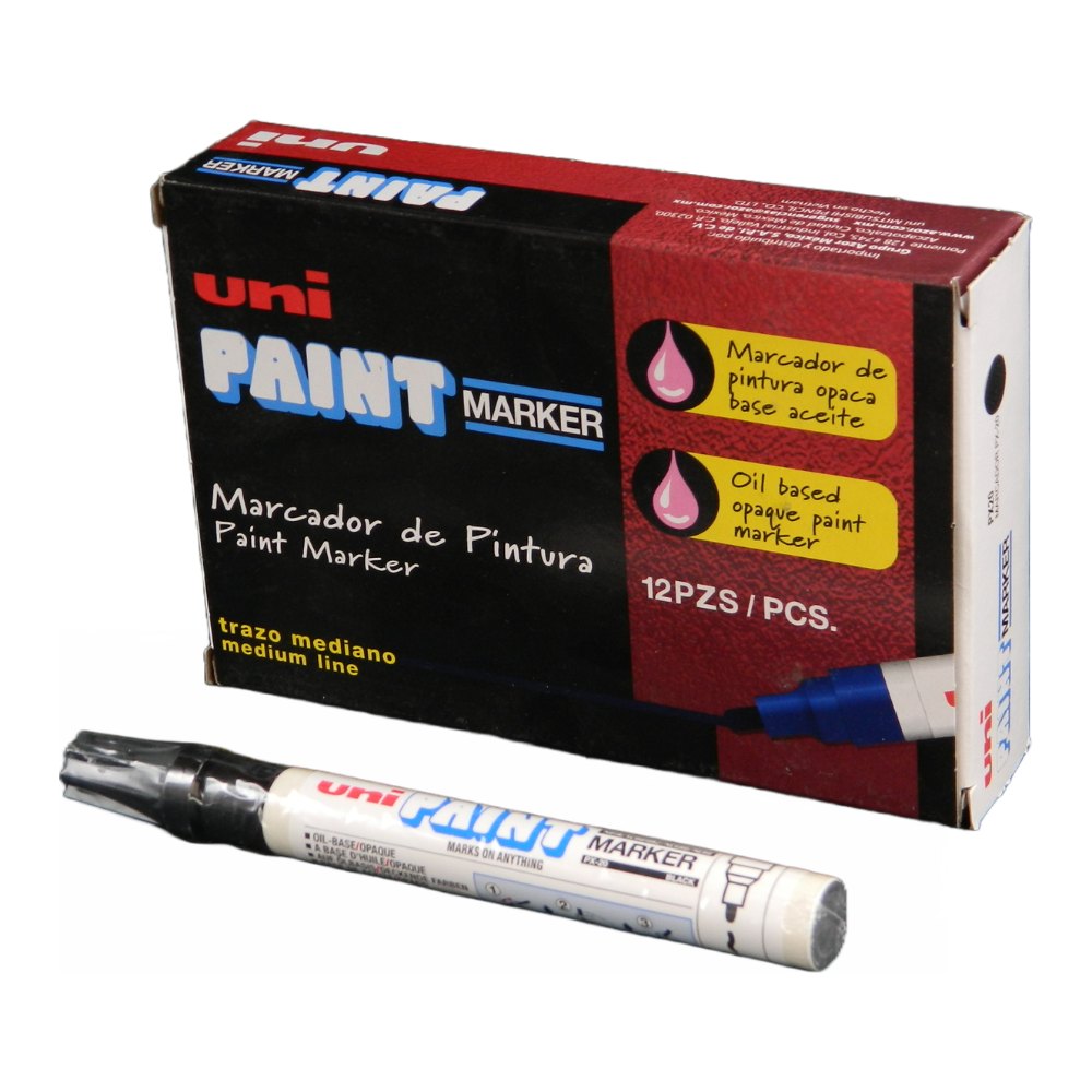 Marcador Permanente Uni Paint PX-20 Negro C/ 12 pzs Azor
