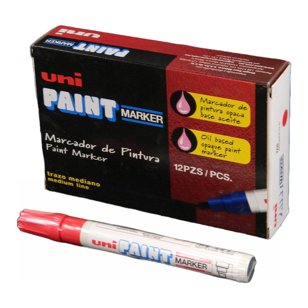 Marcador Permanente Uni Paint PX-20 Rojo C/ 12 pzs Azor